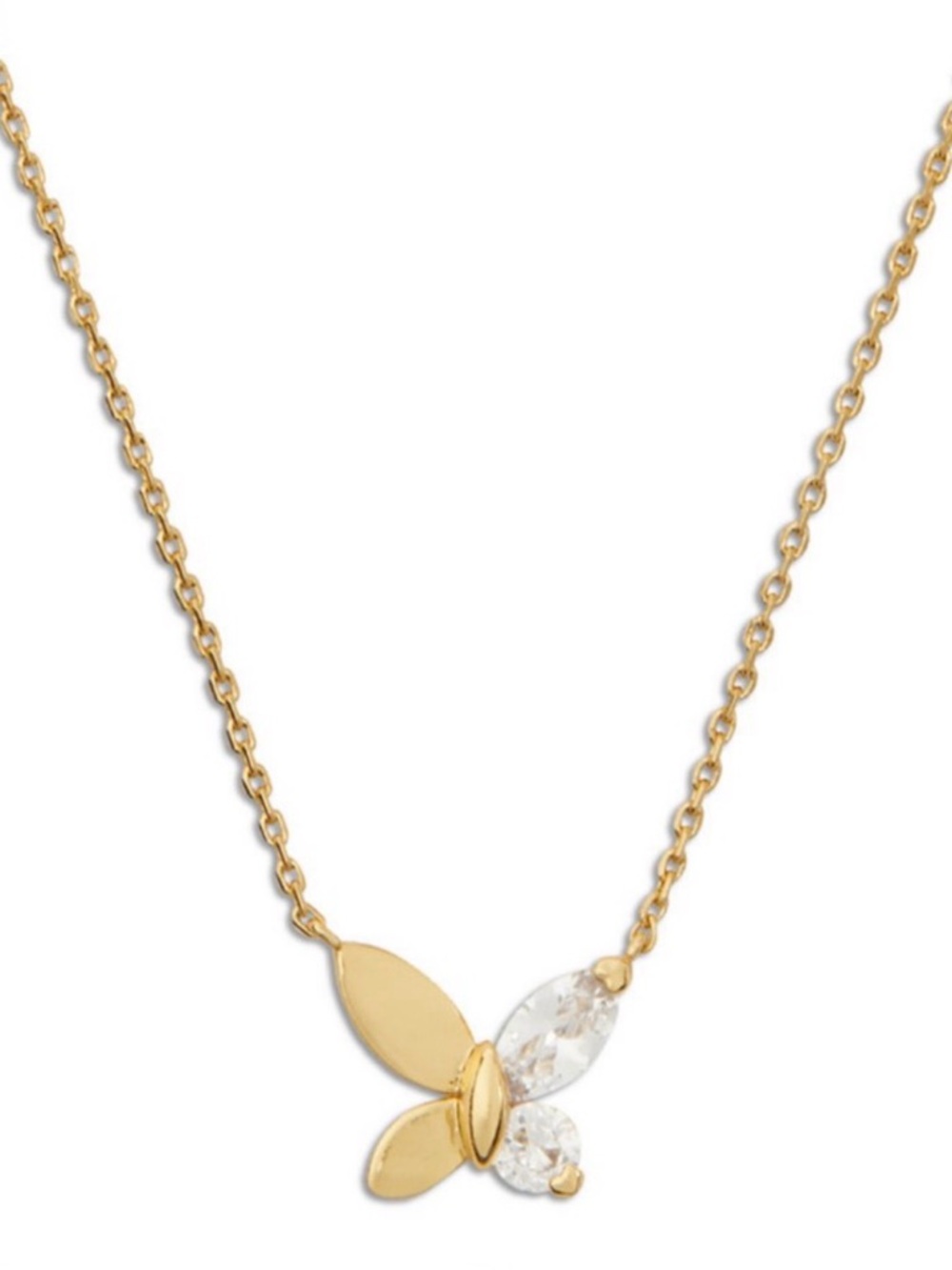 NWT Kate Spade New York Gold-Tone Crystal Social Butterfly Pendant Necklace, 16"